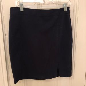 Navy blue pencil skirt with slit
